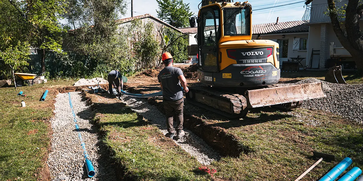 Edgard Travaux Publics : Réseau d&rsquo;épandage et traitement des eaux usées à Paillet