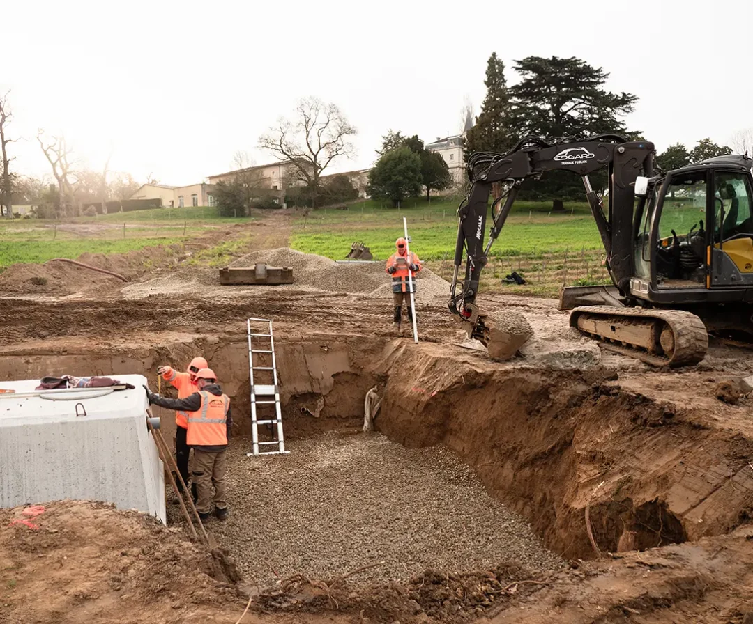 Installation d&rsquo;un assainissement autonome en cuves béton